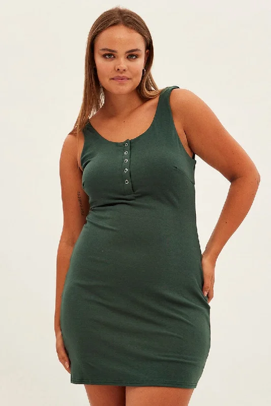 Crazy Deals Green Bodycon Sleeveless Mini Dress