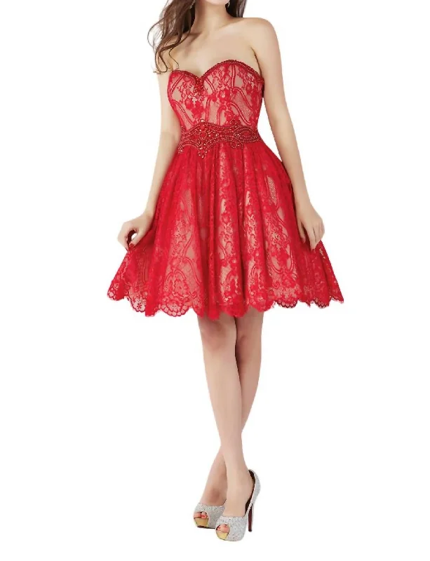 Best Deals Short Prom Dress In Hot Red