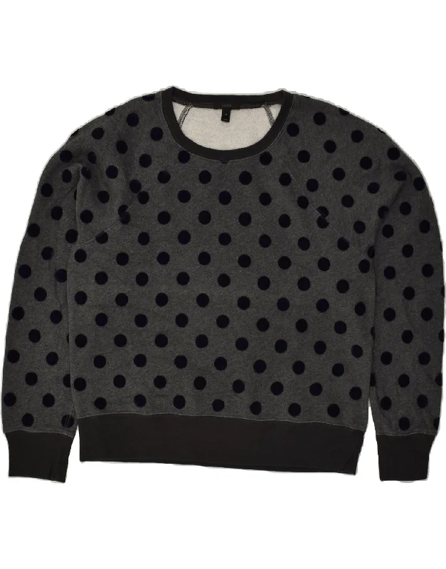 Anniversary Sale J. CREW Womens Sweatshirt Jumper UK 18 XL Grey Polka Dot Cotton