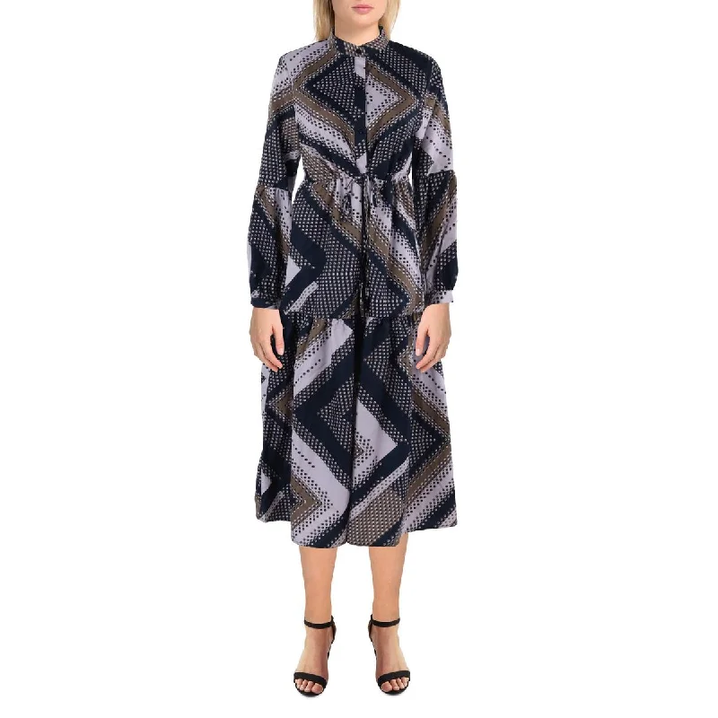 Extra Savings Womens Printed Button-Down Shirtdress