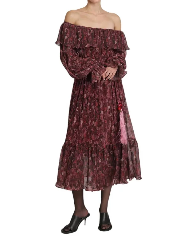 Can't Miss Jemima Dress In Ruby Print