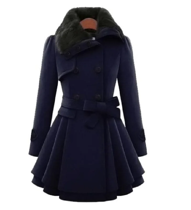 Last Chance HEATHER Design Women's Fine Fashion Luxury Style Designer Navy Blue Wool Coat Jacket Last Chance HEATHER Design Women's Fine Fashion Luxury Style Designer Navy Blue Wool Coat Jacket