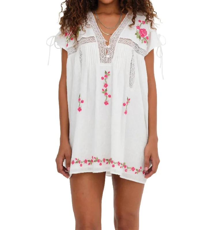 Loyalty Reward Jolene Embroidered Mini Dress In White