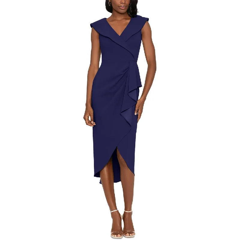Super Bargain Womens Asymmetric Long Wrap Dress