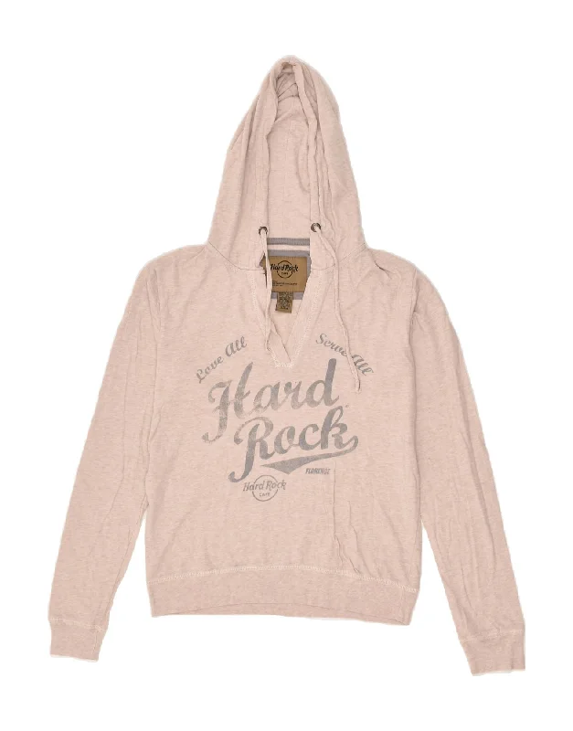 Huge Discounts HARD ROCK CAFE Womens Florence Graphic Hoodie Jumper UK 14 Medium Beige Huge Discounts HARD ROCK CAFE Womens Florence Graphic Hoodie Jumper UK 14 Medium Beige