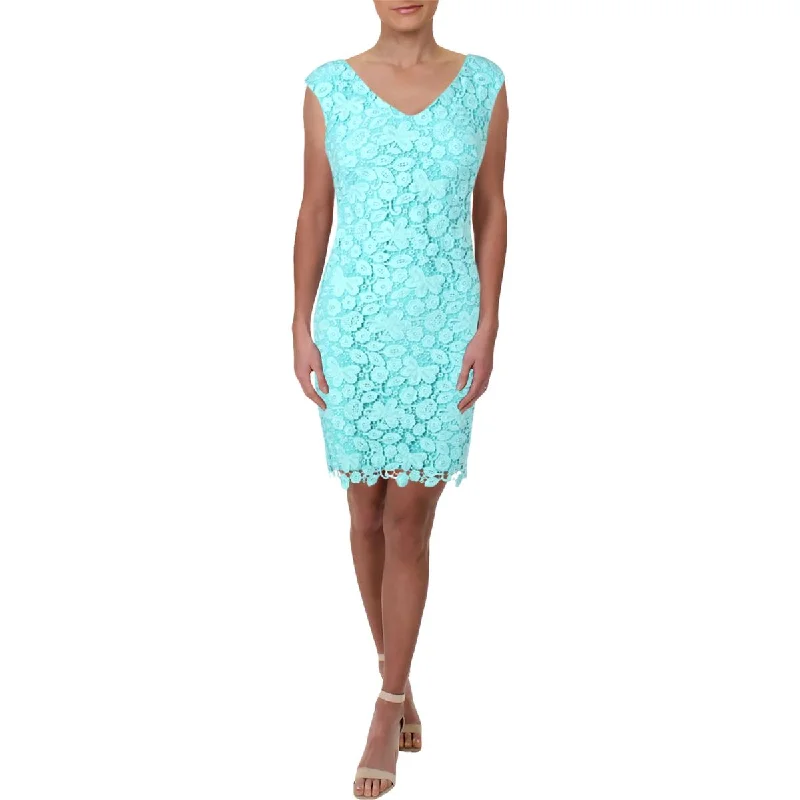 Markdowns Montie Womens Lace V-Neck Party Dress
