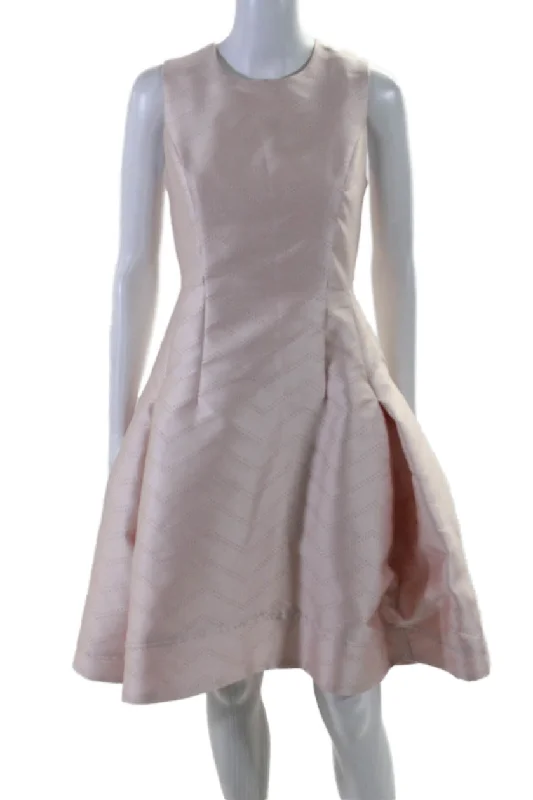 Amazing Deals Alexis Womens Polyester Round Neck Sleeveless Fit + Flare Dress Pink