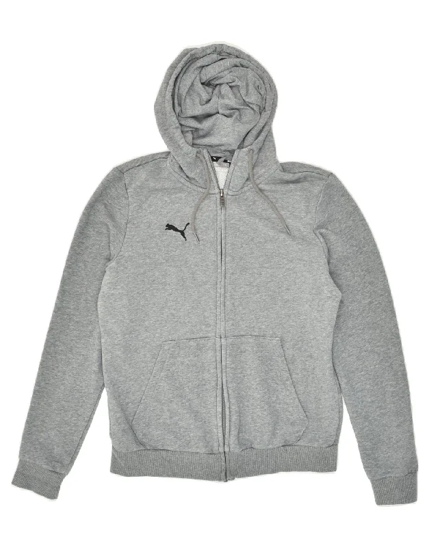 Shop and Save PUMA Womens Zip Hoodie Sweater Medium Grey Cotton