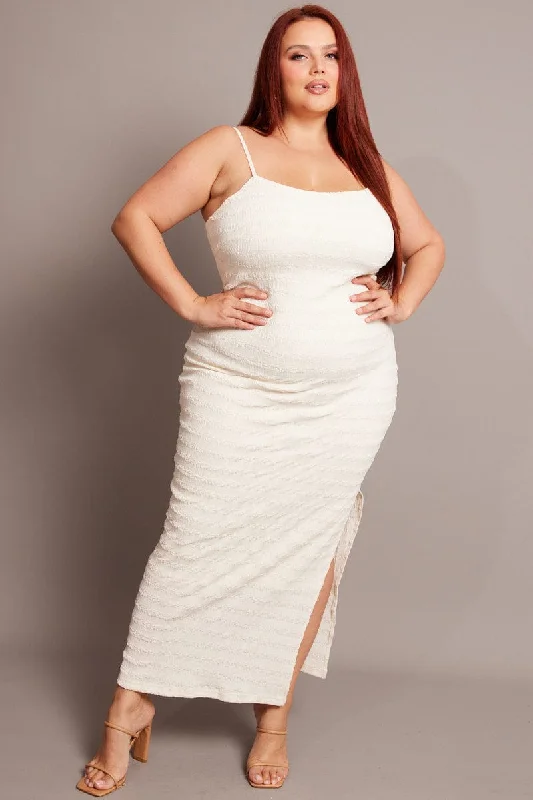 Deal of the Week White Textured Maxi Dress