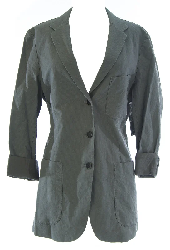 Price Reduction EDUN Women's Granite Grey Delave Button Up Jacket NEW