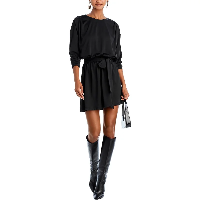 Blowout Sale Womens Belted Mini Fit & Flare Dress