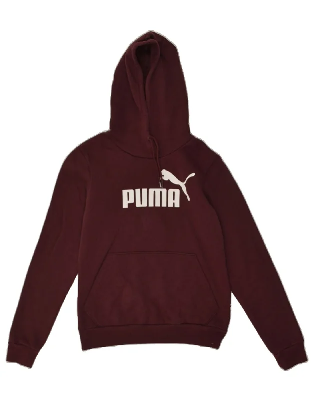 Limited Time PUMA Womens Graphic Hoodie Jumper UK 10  Small  Burgundy Cotton