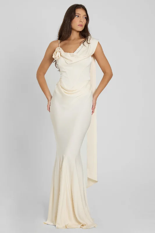 Price Meltdown Celine Corset Drape Satin Gown