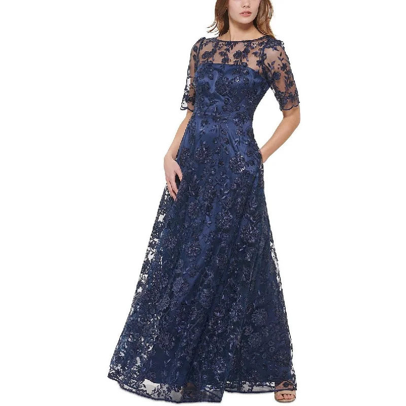 Lowest Price Eliza J Womens Lace Embroidered Evening Gown