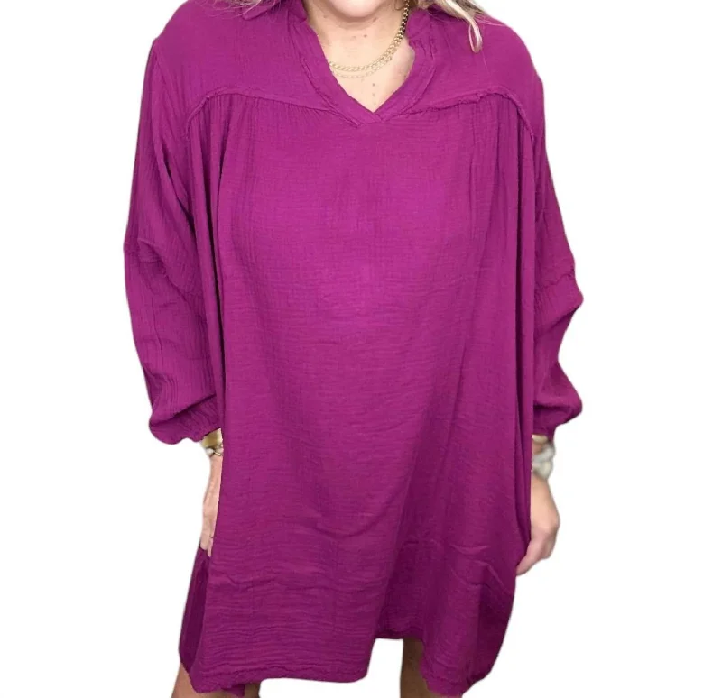 Unbeatable Prices Name Dropper Dress In Magenta