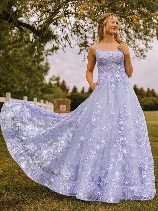 New Arrival A-Line/Princess Tulle Applique Spaghetti Straps Sleeveless Sweep/Brush Train Dresses New Arrival A-Line/Princess Tulle Applique Spaghetti Straps Sleeveless Sweep/Brush Train Dresses