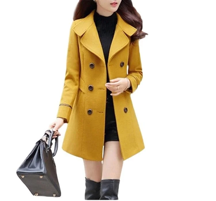 Bargain Blast HENRIETTA Design Women's Luxury Fashion Designer Wool Coat Jacket