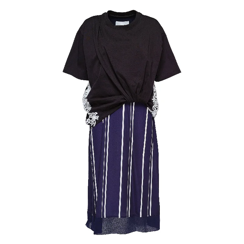 Grand Opening Sale Draped T-Shirt Slip Combo Dress