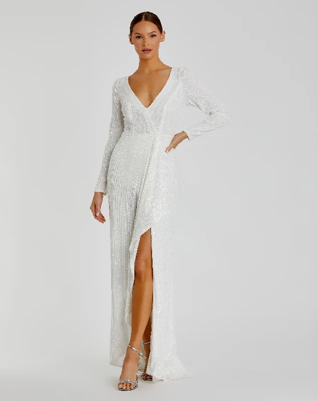 Deal of the Week Sequin Wrap Evening Gown