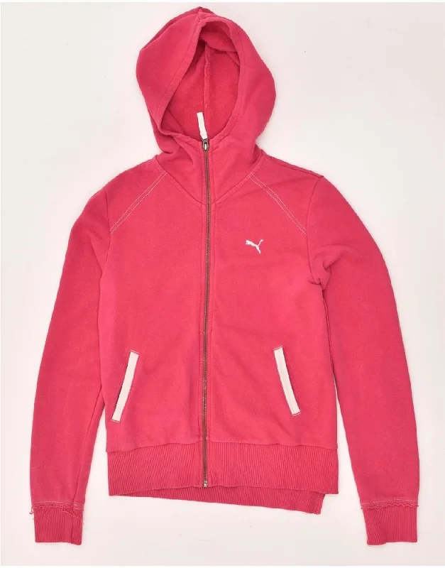 Huge Discounts PUMA Womens Zip Hoodie Sweater UK 10 Small Pink