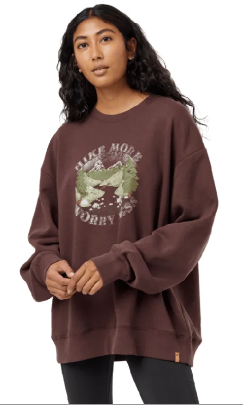 Hurry In Tentree Hike More Oversized Crew - Womens