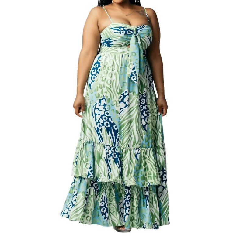 Overstock Sleeveless Maxi Dress In Green Multi