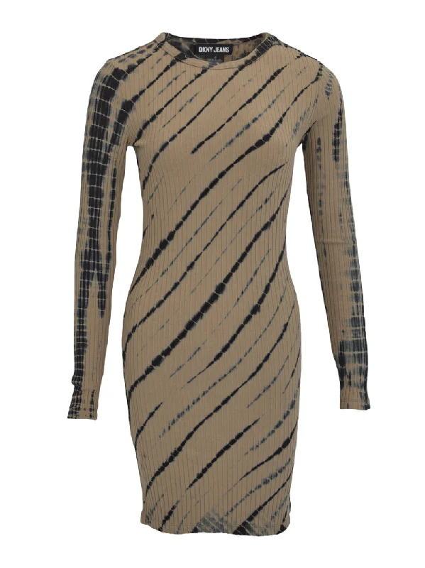 Blowout Sale Cotton Spandex Tye Dye Rib Dress