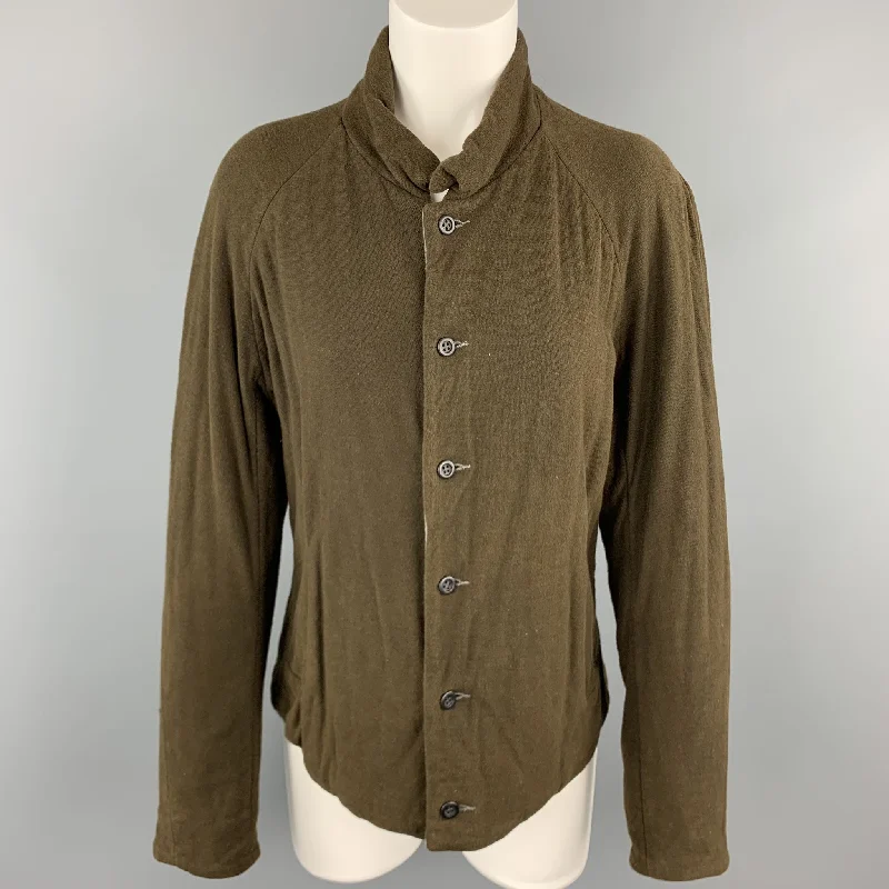 Clearance Sale VOLGA VOLGA Size S Olive & Gray Textured Wool / Cotton Jersey Jacket Clearance Sale VOLGA VOLGA Size S Olive & Gray Textured Wool / Cotton Jersey Jacket