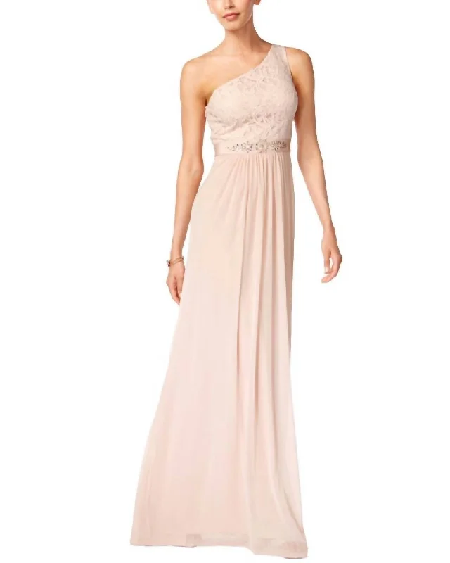 Limited Time Discount One Shoulder Tulle Dress In Pink