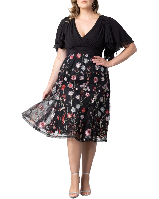 Limited Availability Lillian Embroidered Mesh Midi Cocktail Dress | BORDEAUX BLOOMS Limited Availability Lillian Embroidered Mesh Midi Cocktail Dress | BORDEAUX BLOOMS