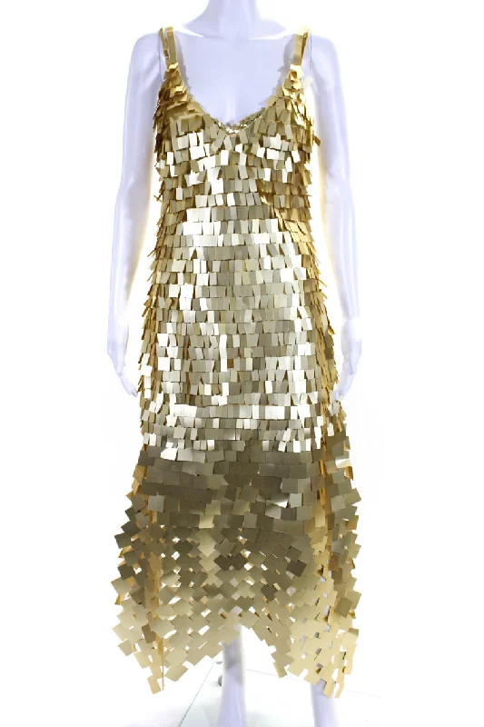 Markdowns Simkhai Gold Sequin Midi Dress