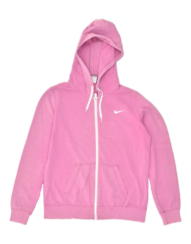 Don’t Miss Out NIKE Womens Zip Hoodie Sweater UK 16 Large Pink Cotton