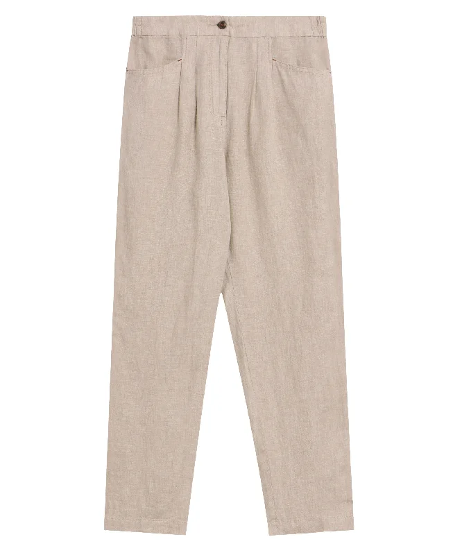 Midnight Madness Rowena Linen Trouser - Light Natural