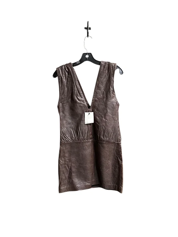 Price Cut Dress Casual Short By Zara In Brown & Cream, Size: Xs
