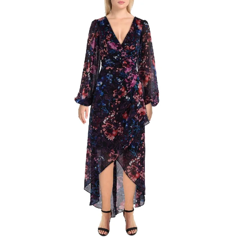 Quick Sale Womens Chiffon Floral Print Midi Dress