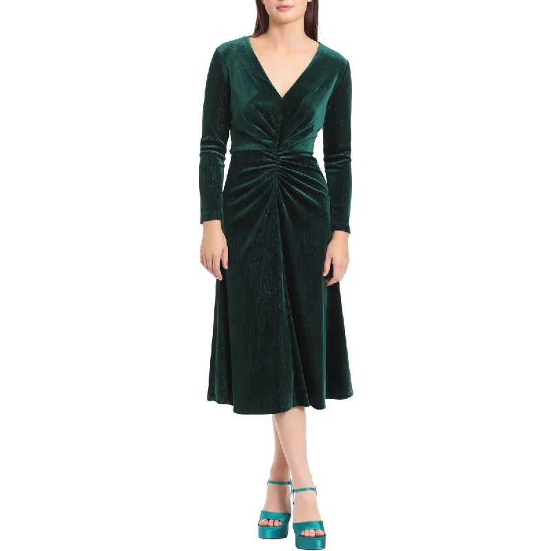 Bargain Prices Womens Velvet Metallic Evening Dress