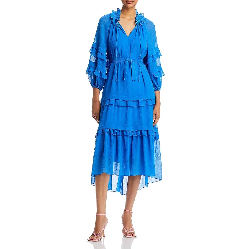 YEAR-End Clearance Womens Ruffled Midi Midi Dress