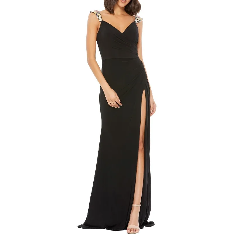 Savings Alert Womens Embellished Maxi Evening Dress