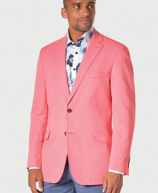 Closeout Tatton Washed Cotton Linen Jacket - Soft Pink