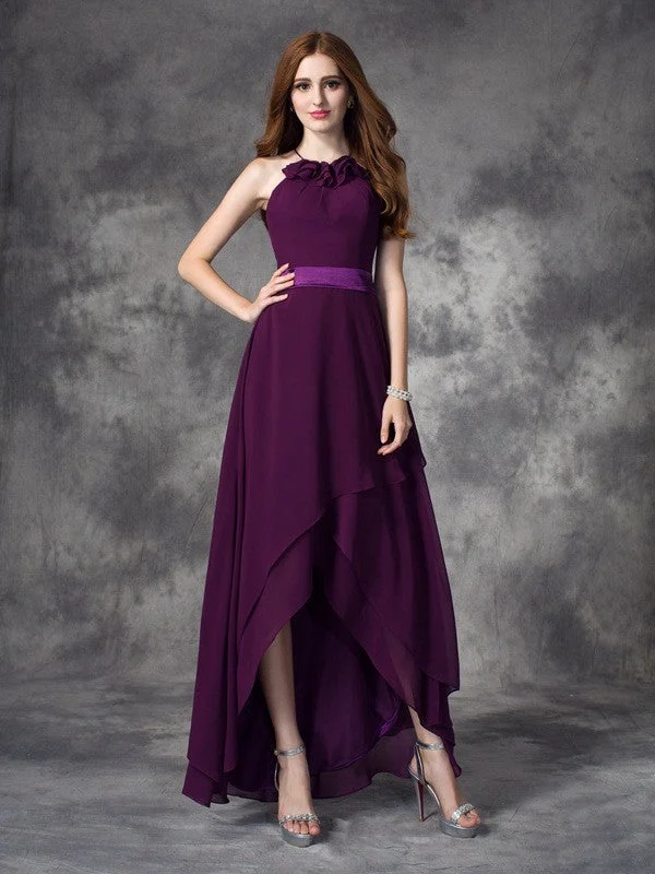 Unmissable Offer A-line/Princess Halter Ruffles Sleeveless High Low Chiffon Bridesmaid Dresses Unmissable Offer A-line/Princess Halter Ruffles Sleeveless High Low Chiffon Bridesmaid Dresses