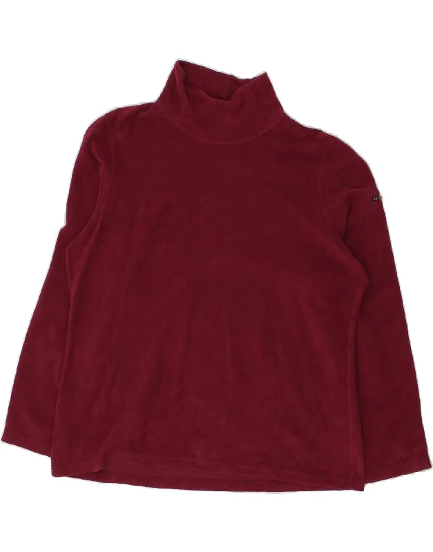 The Best Prices L.L.BEAN Womens Roll Neck Fleece Jumper UK 18 XL Burgundy Polyester
