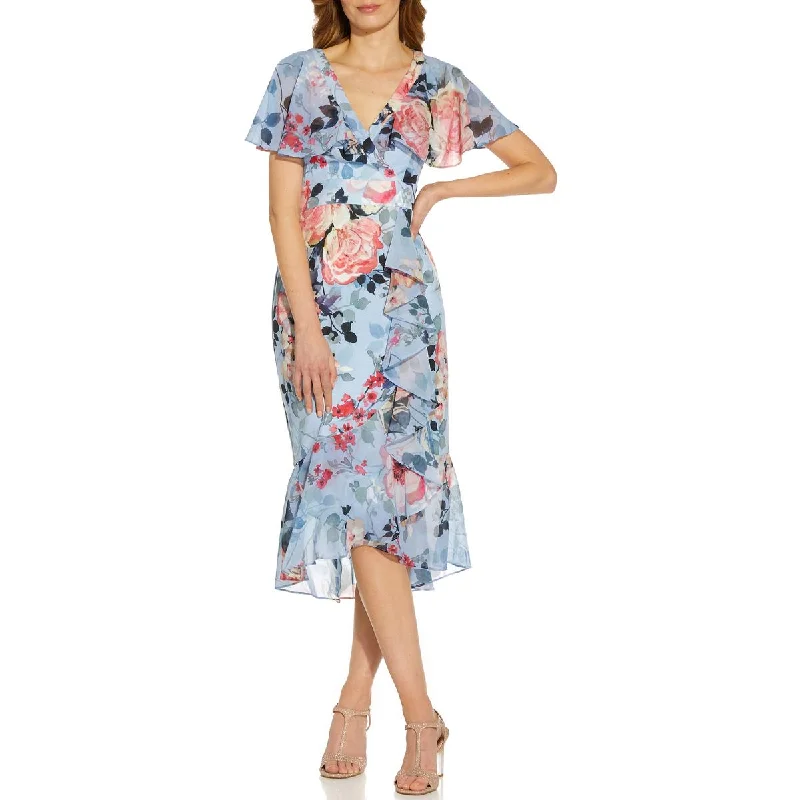 Today’s Deal Womens Floral Midi Wrap Dress