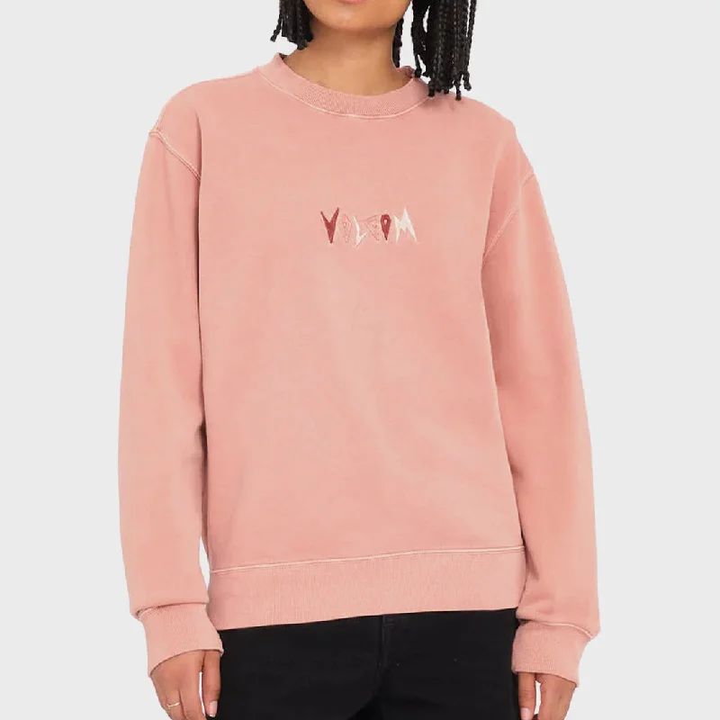 Deal Mania Volcom Womens Spikstone Sweatshirt - Mauve Rose