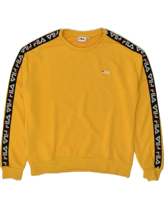 Customer Appreciation Sale FILA Womens Loose Fit Graphic Sweatshirt Jumper UK 14 Medium Yellow Cotton Customer Appreciation Sale FILA Womens Loose Fit Graphic Sweatshirt Jumper UK 14 Medium Yellow Cotton