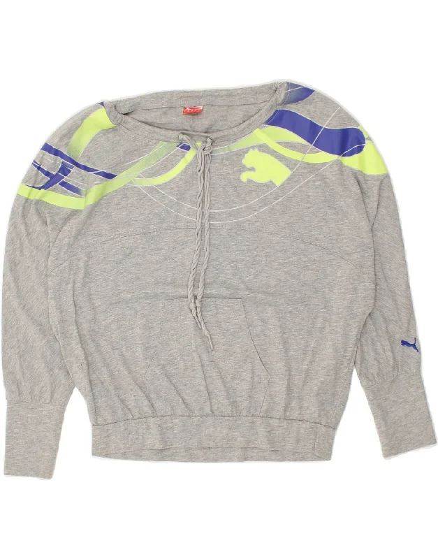 Overstock Sale PUMA Womens Graphic Sweatshirt Jumper UK 10 Small Grey Colourblock Cotton Overstock Sale PUMA Womens Graphic Sweatshirt Jumper UK 10 Small Grey Colourblock Cotton