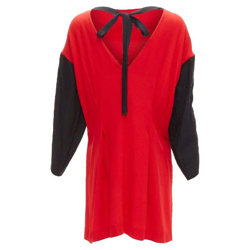 Best Bargains Marni crast cutout armhole bateau tie back mini dress