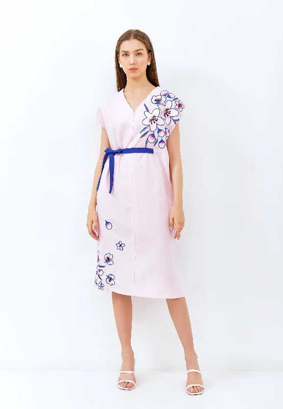 Today's Special CHERRY BLOSSOM Embroidery Pink Kimono Straight