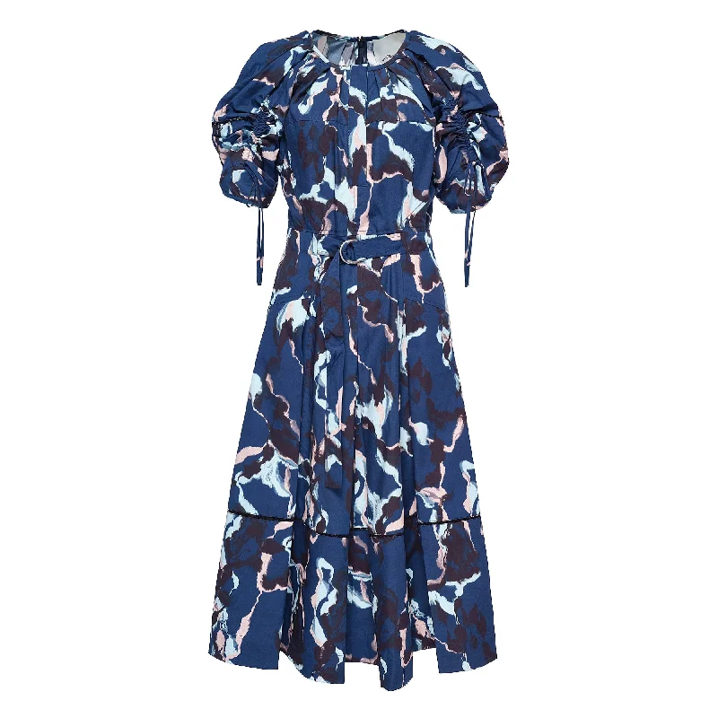 Buy More, Save More Abstract Vines Gathered Sleeve DressÂ 