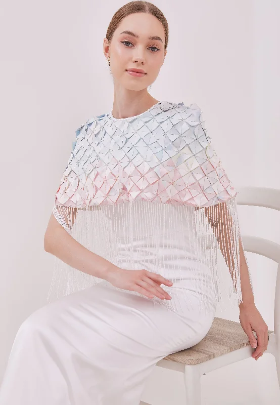 Last Chance ORIGAMI Cape with Tassel beading