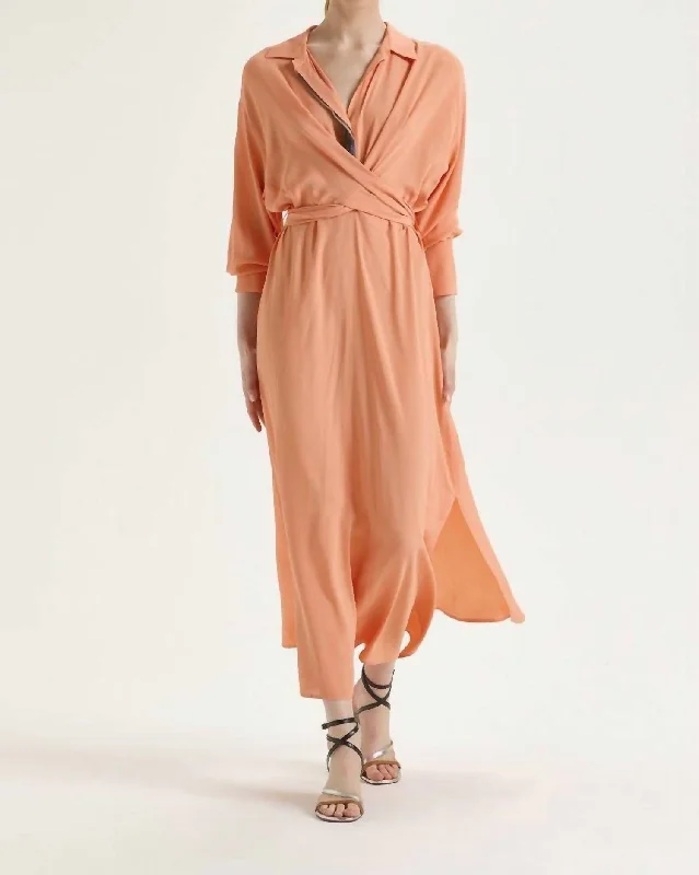 Bonus Savings Crepe Dress In Orange
